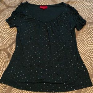 Silver stud peekaboo Blouse